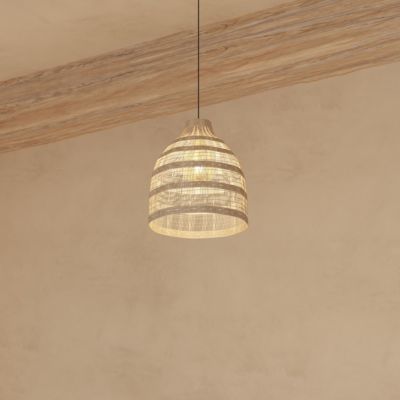 Suspension Olme Atmosphera En Métal Et Rotin D44cm - Style Cosy Scandi
