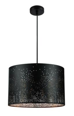 Suspension Senecaz GoodHome E27 noir mat