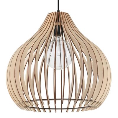 Suspension SERENO bois clair/noir E27 Pure Lume 43cm