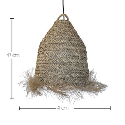 Suspension solaire bohème ANAFI SOLAR Beige Jonc de mer H47cm