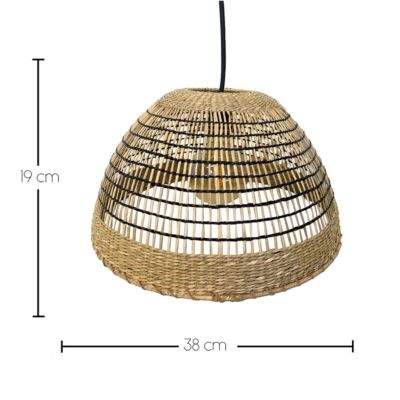 Suspension solaire bohème CESARE SOLAR Beige Herbe marine H19cm