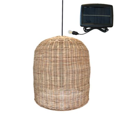 Suspension solaire bohème GIACOMO SOLAR Beige Rotin H45cm