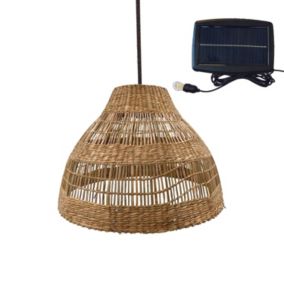 Suspension solaire bohème MERIDA SOLAR Beige Herbe marine H34cm