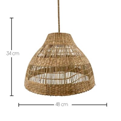 Suspension solaire bohème MERIDA SOLAR Beige Herbe marine H34cm