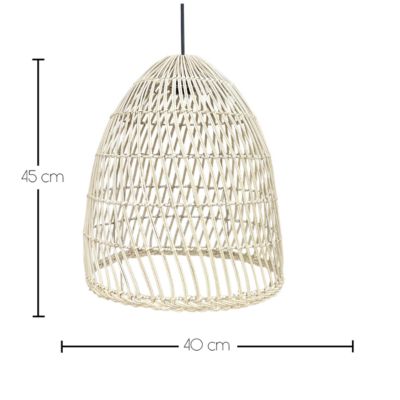 Suspension solaire bohème PAULO SOLAR Beige Rotin H45cm