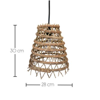 Suspension solaire bohème ZAKARI SOLAR Beige Fibre de palmier dattier H30cm