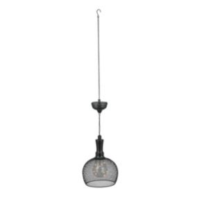 Suspension solaire ronde LOFT ROUND Noir Acier H85cm