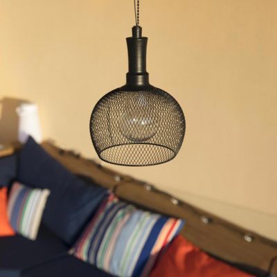 Suspension solaire ronde LOFT ROUND Noir Acier H85cm