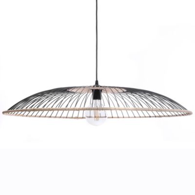 LUSSIOL Sospensione Quadra Bicolore – Lampada A Soffitto 75W, Nero/Rosso, L 40 X H 12 Cm - 3