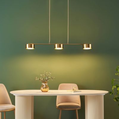 Suspension triple métal laiton 3 spots LED dimmable - Prins
