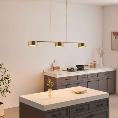Suspension triple métal laiton 3 spots LED dimmable - Prins