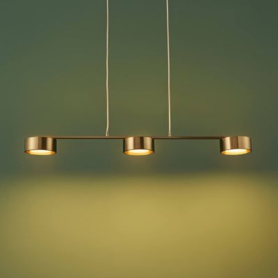 Suspension triple métal laiton 3 spots LED dimmable - Prins