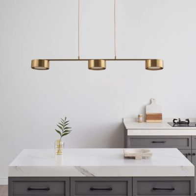 Suspension triple métal laiton 3 spots LED dimmable - Prins