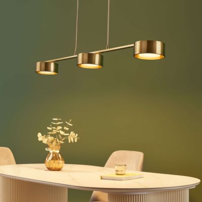 Suspension triple métal laiton 3 spots LED dimmable - Prins
