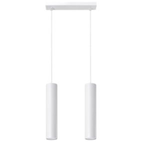 Suspension tube en métal blanc 30 x 90 cm