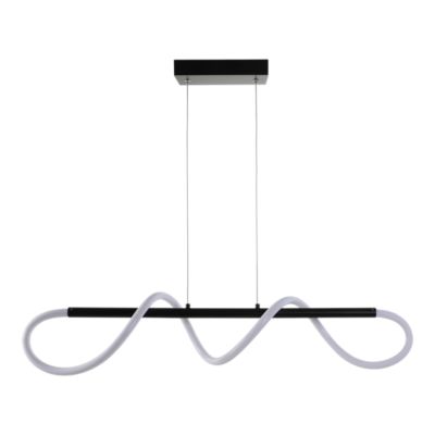Suspension tube LED métal 20W noir L.85 x H.110cm GoodHome Pepperberry