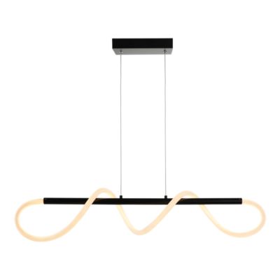 Suspension tube LED métal 20W noir L.85 x H.110cm GoodHome Pepperberry