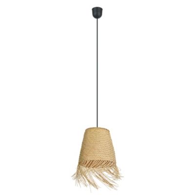 Suspension Vacanza E27 40W IP20 rotin naturel Dunalux ⌀30 x H.120 cm