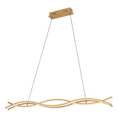 Suspension vagues LED intégrée Lasana 4 acier effet bois IP20 35W L.90cm Eglo