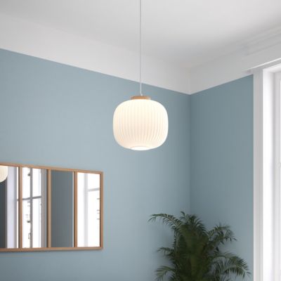 Suspension verre "Travis" blanc D25cm - Atmosphera Créateur d'intérieur
