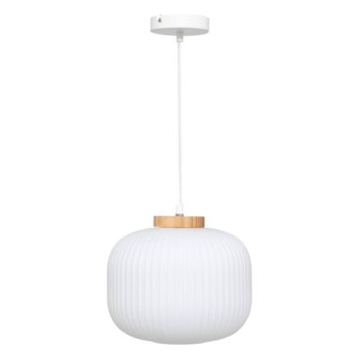 Suspension verre Travis blanc D25cm - Atmosphera
