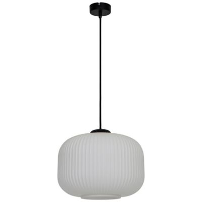 Suspension Walgis E27 IP20 noir et blanc ⌀30cm