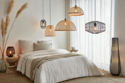 Suspension Wutai GoodHome noir 38cm IP20 E27