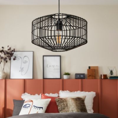 Suspension Wutai GoodHome noir 38cm IP20 E27