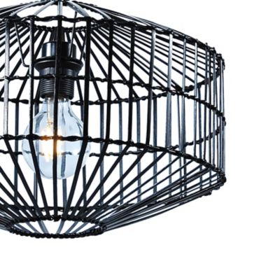 Suspension Wutai GoodHome noir 38cm IP20 E27