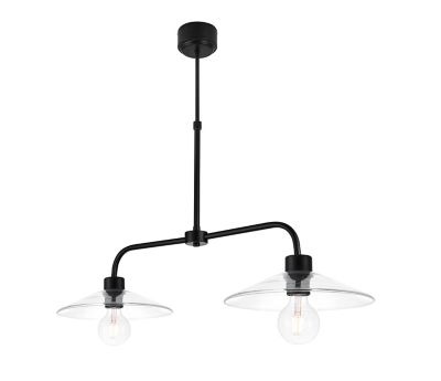 Suspension Zanbar 2 ampoules E27 IP20 noir