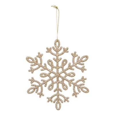 Suspensions de noël flocon en plastique or 10cm x8 - feeric lights & christmas