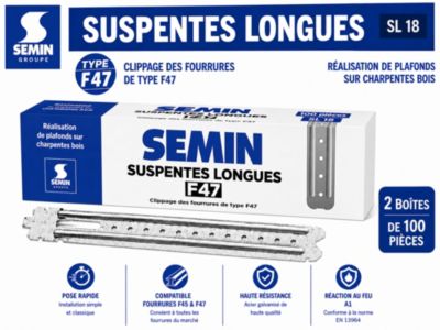Suspentes Longues 170 mm F47 Semin, 2 Boites de 100