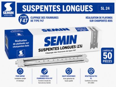 Suspentes Longues 240 mm F47 Semin, 2 Boites de 50