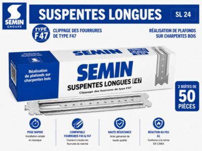Suspentes Longues 240 mm F47 Semin, 3 Boites de 50