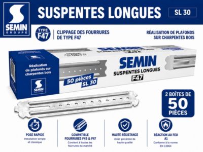Suspentes Longues 300 mm F47 Semin, 2 Boites de 50