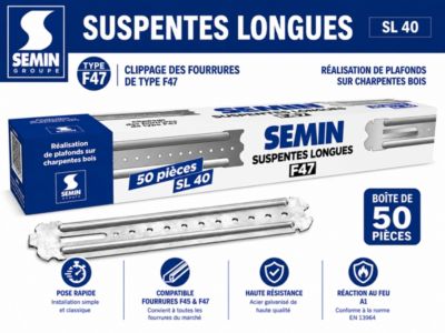 Suspentes Longues 400 mm F47 Semin, Boite de 50