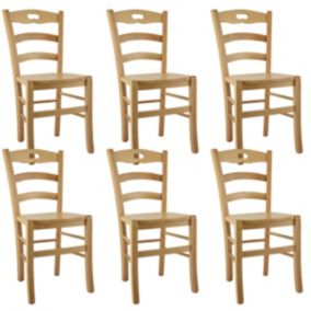 SUZY - Lot de 6 Chaises  et Assises en Bois