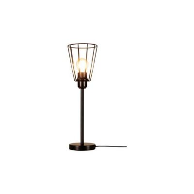 Swan Lampe de Table 1xE27 Max.25W Métal Noir/Câble PVC Noir