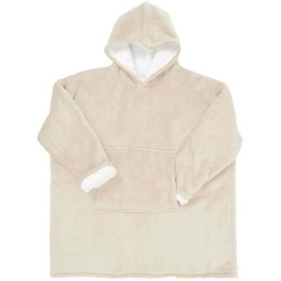 Sweat à capuche avec fermeture intérieur en sherpa Beige