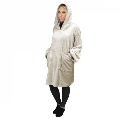 Sweat à capuche, plaid, couverture, pull - Flanelle - Adulte - Beige - Vivezen