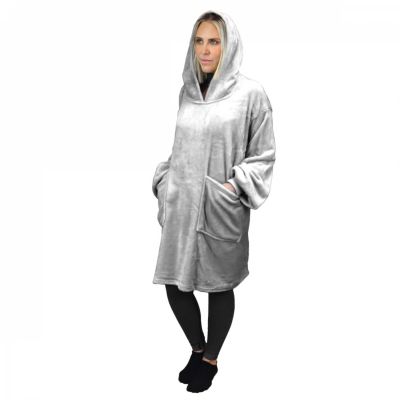 Sweat à capuche, plaid, couverture, pull - Flanelle - Adulte - Gris - Vivezen
