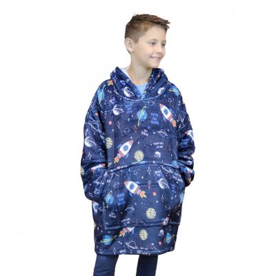 Sweat à capuche, plaid, couverture, pull - Sherpa et flanelle - Enfant - Espace - Vivezen