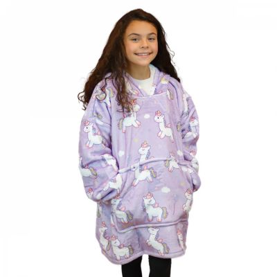 Sweat à capuche, plaid, couverture, pull - Sherpa et flanelle - Enfant - Licorne - Vivezen