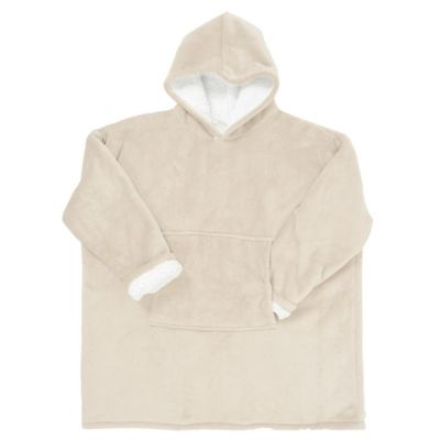 Sweat à Capuche Plaid Ultra Doux Beige Intérieur Sherpa - SANJI