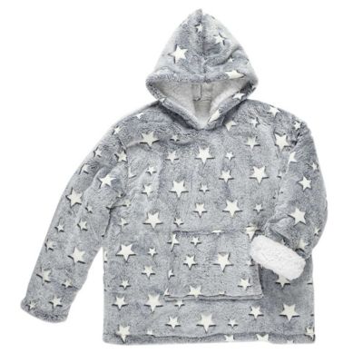 Sweat à Capuche Plaid Ultra Doux Gris Phosphorescent 6-9ans - SWEET