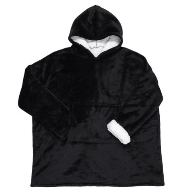 Sweat à Capuche Plaid Ultra Doux Noir Intérieur Sherpa - SANJI
