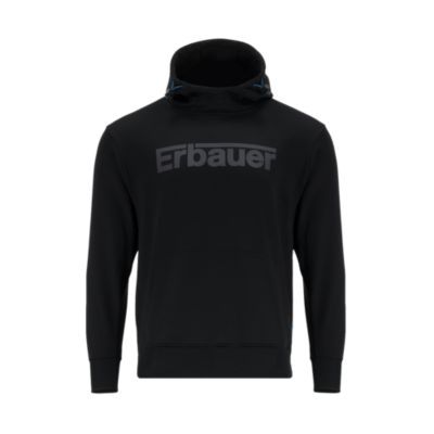 Sweatshirt à capuche Erbauer gris taille L, en coton/polyester, large poche kangourou