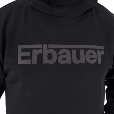 Sweatshirt à capuche Erbauer gris taille XL, en coton/polyester, large poche kangourou