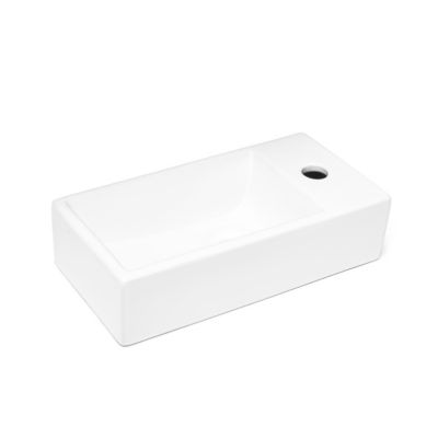 Swiss Aqua Technologies Brevis Lave-mains suspendu avec trou pour robinetterie à droite, 40,5x20,5x10,5cm (SATBRE4020SR)