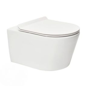 Swiss Aqua Technologies Brevis WC suspendu sans bride, fixations invisibles + abattant ultra-fin, softclose (BrevisRimless)